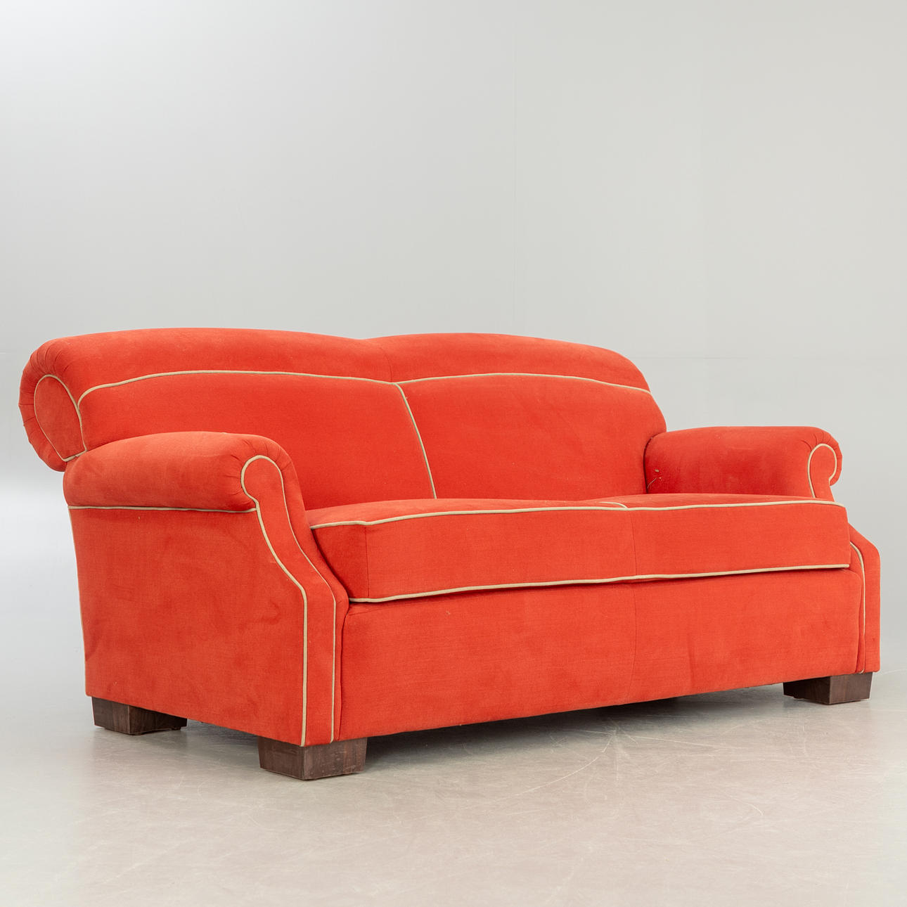 2-seater sofa with red upholstery, 2000s.