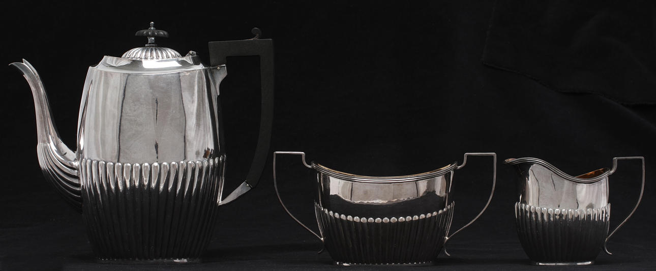 KAFFESERVIS, 3 delar, nysilver, AG Dufva.