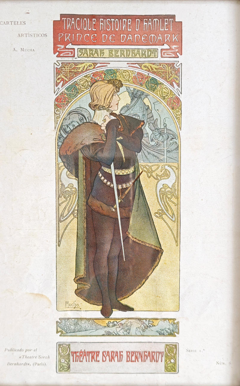 LITOGRAFIA ALFONS MUCHA. MODERNISTA. ORIGINAL.