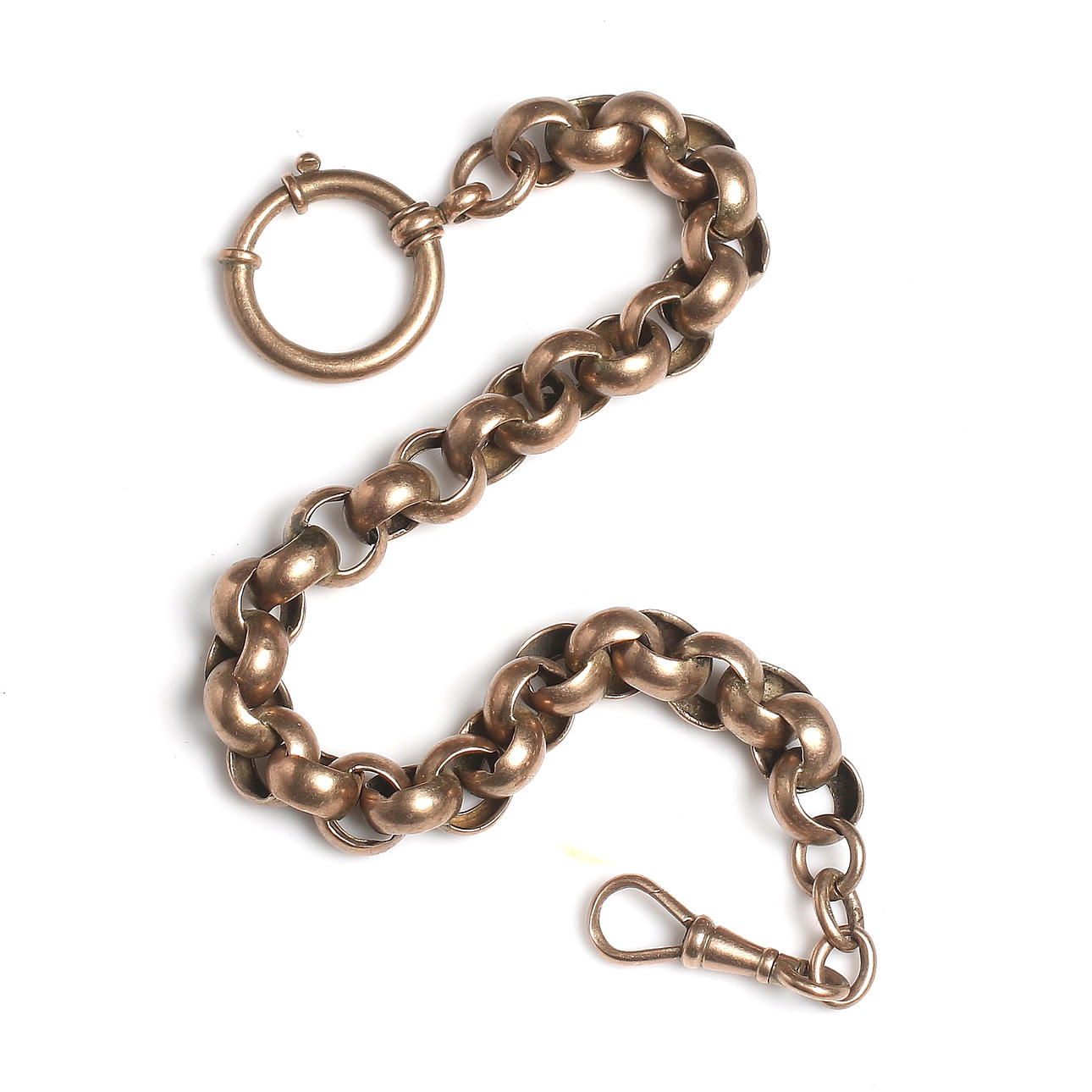 KLOCKKEDJA, 9k guld, 1800-tal.