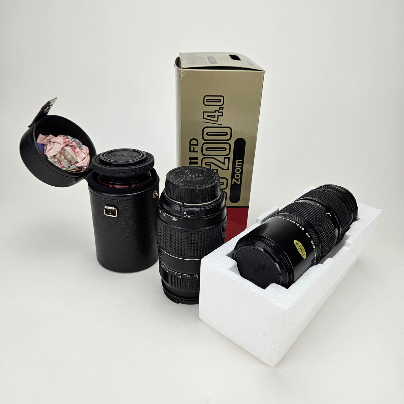 3 linser, Tokina, Tamron og Canon.