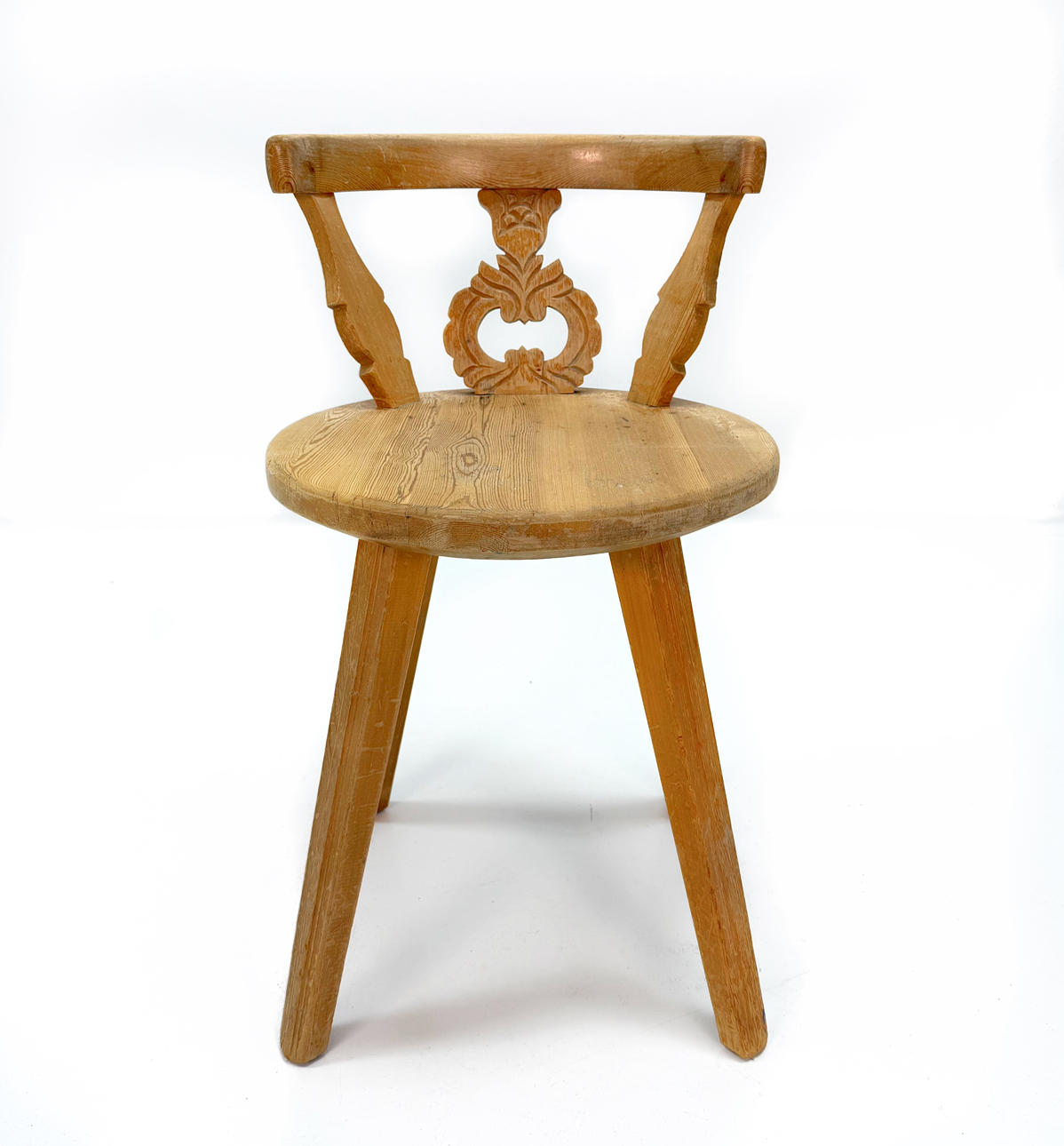 FURUSTOL - Carved decor Norway, allmoge.