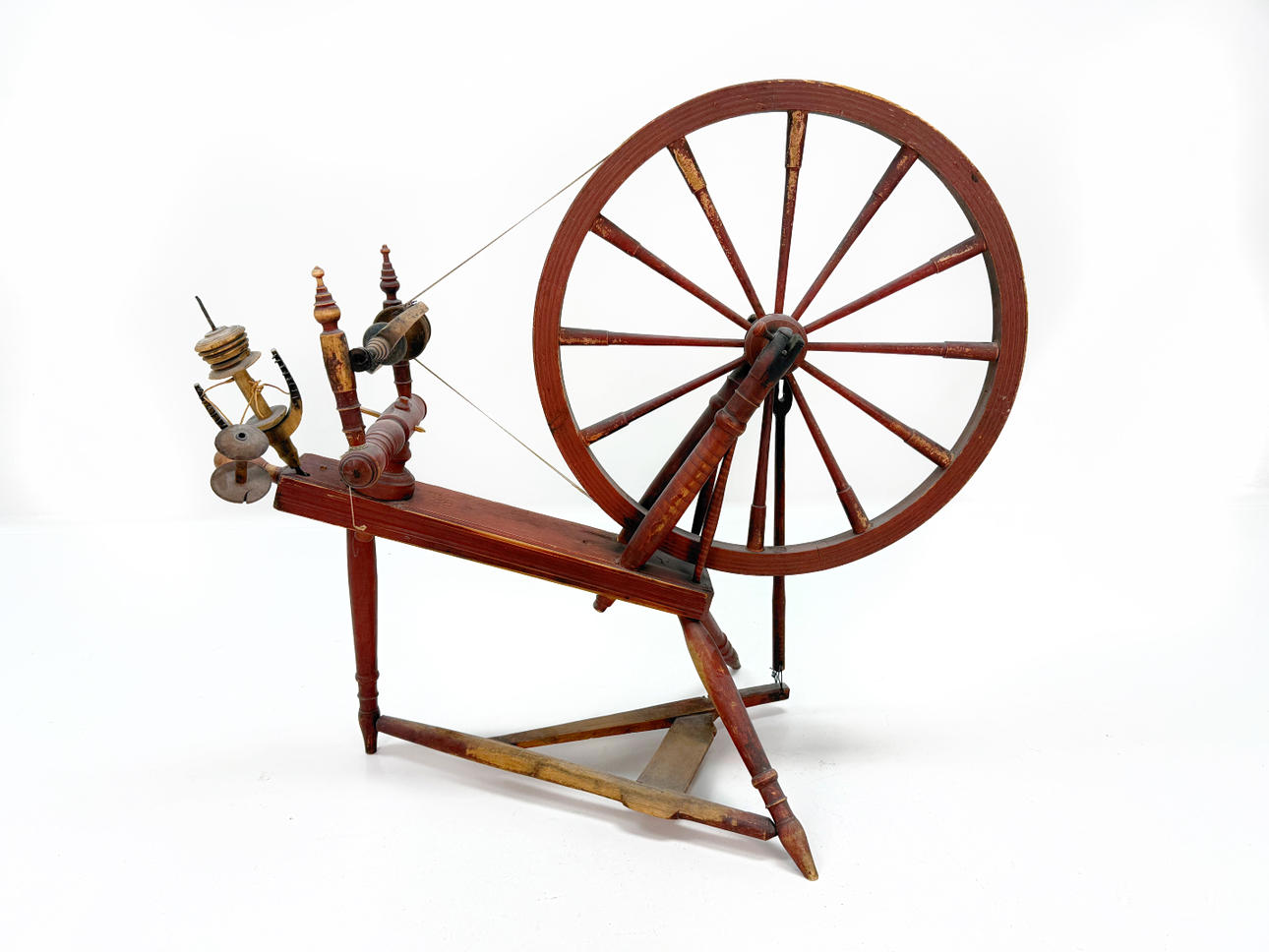 SPINNROCK - bemålad trä, märkt ALSAR EPS, allmoge.