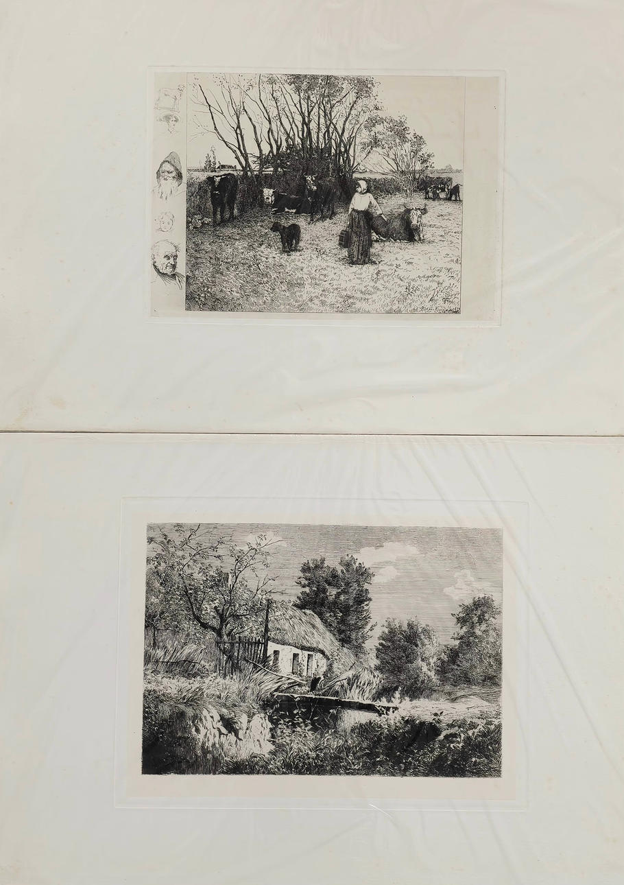 2 GRABADOS ESCENAS CAMPESTRES.