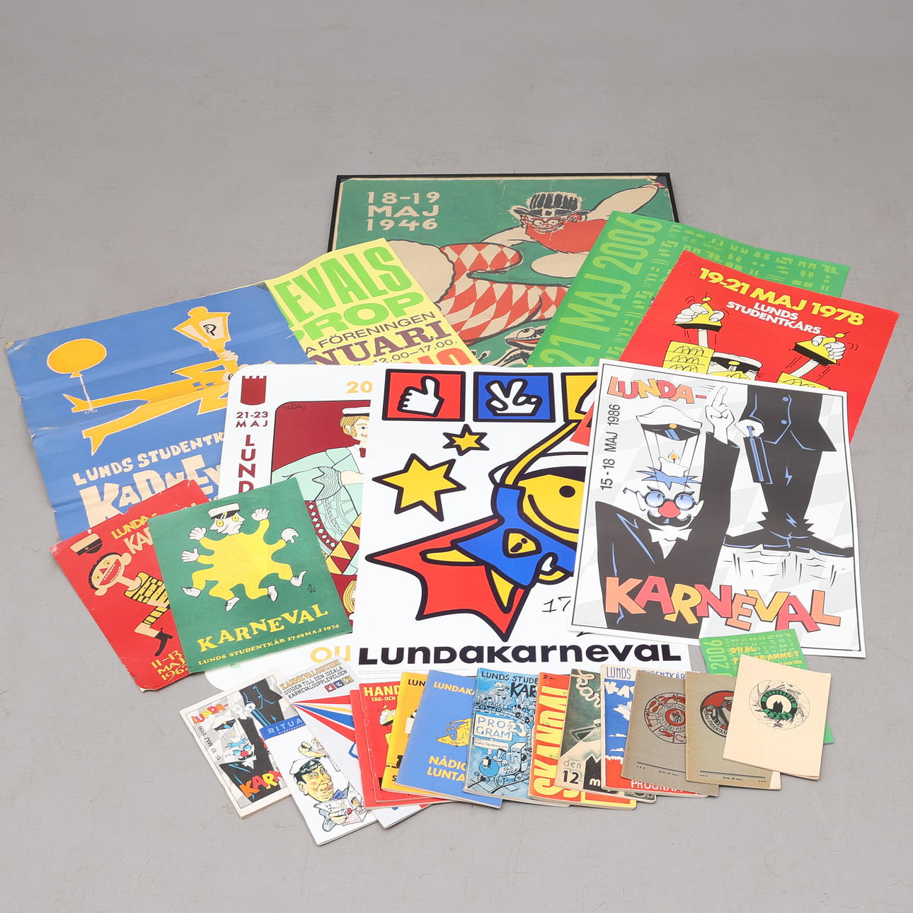 CARNIVAL PROGRAM LUND 1920-2006 AND CARNIVAL POSTER 1946-2010.