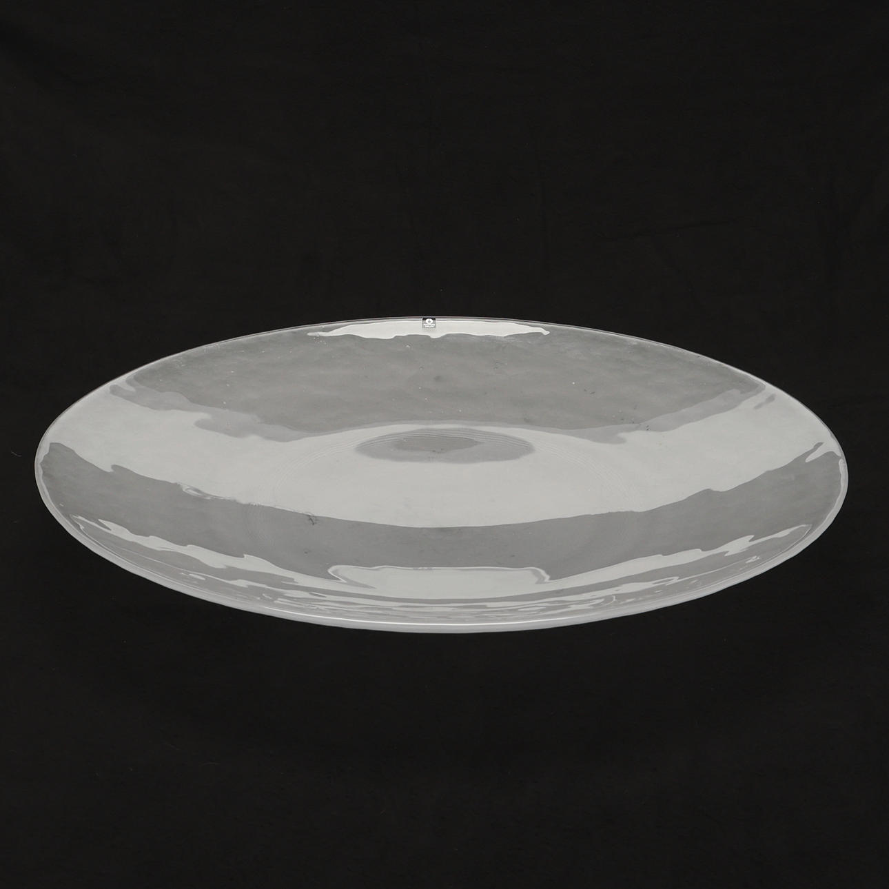 A glass dish Pukeberg, labelled.