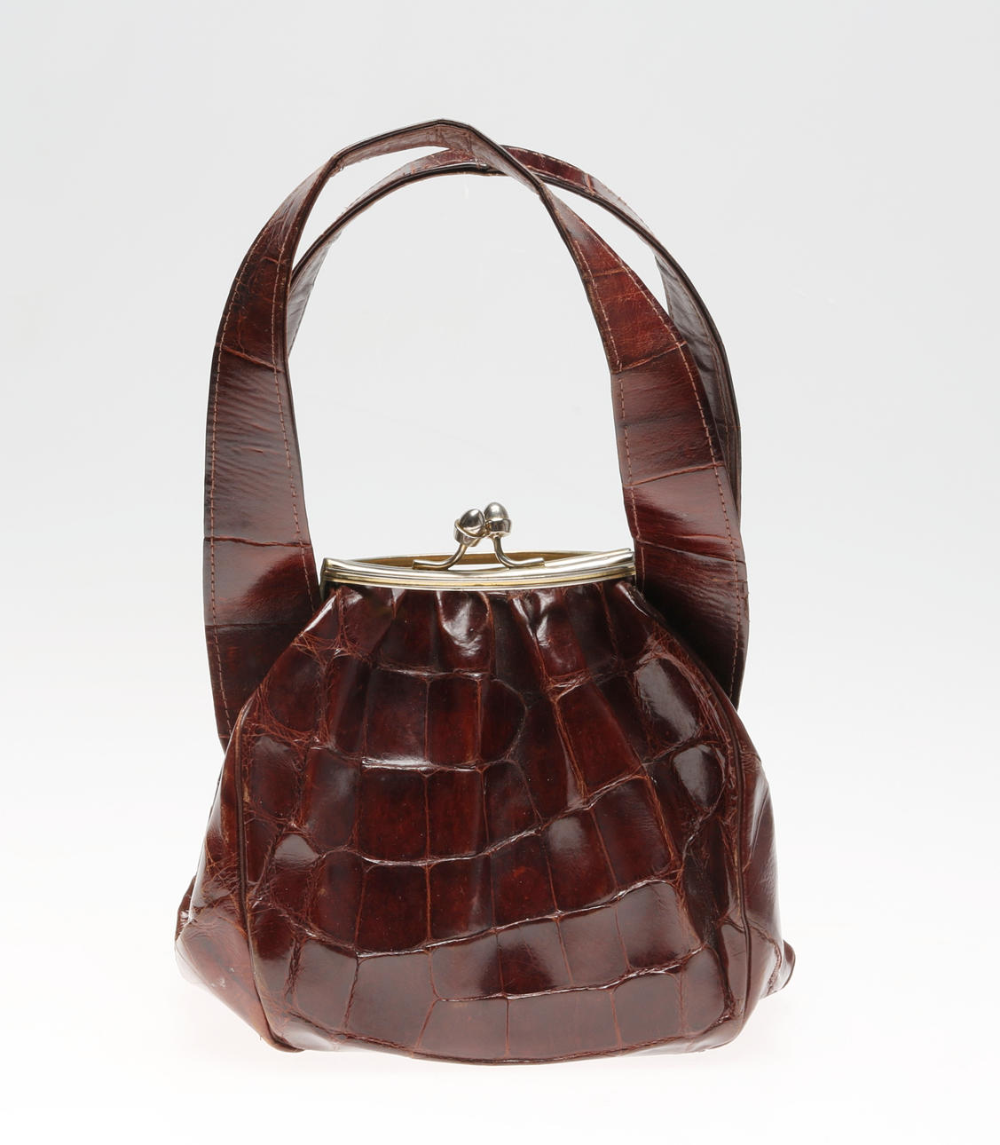 HANDVÄSKA, krokodilskinn.