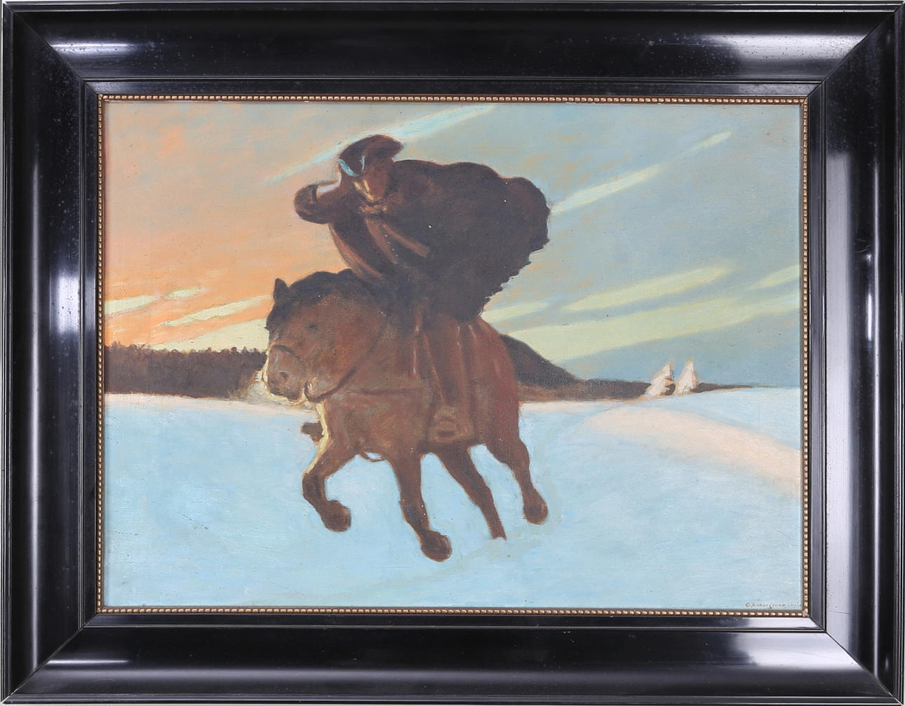 GUSTAF ANKARCRONA. REPLIKA. Rytter, olie på lærred.