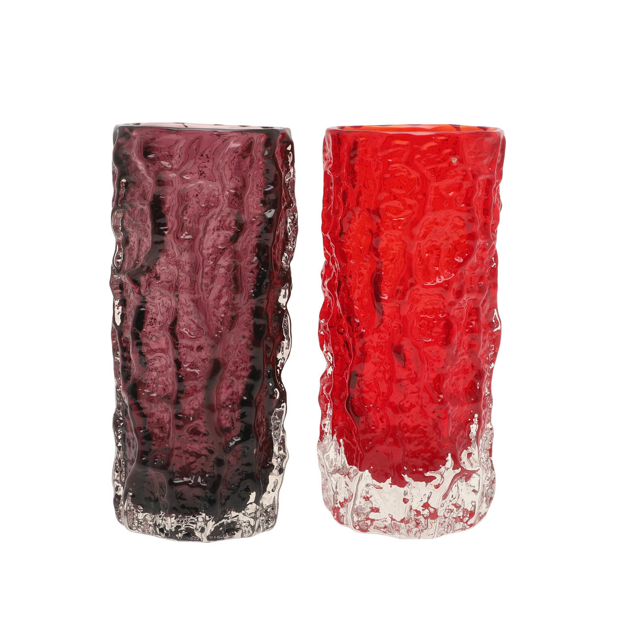 WHITEFRIARS TEXTURED BARK VASES - GEOFFREY BAXTER.