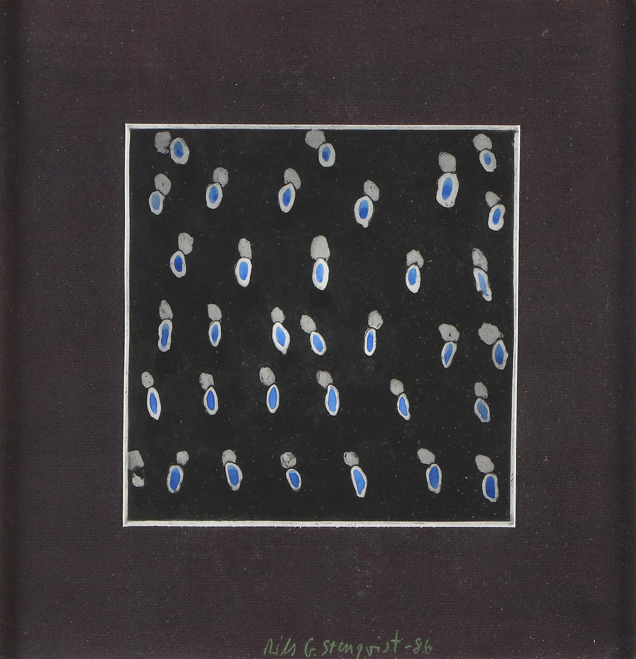 NILS G STENQVIST. Watercolor. Composition. Signed and dated -86.