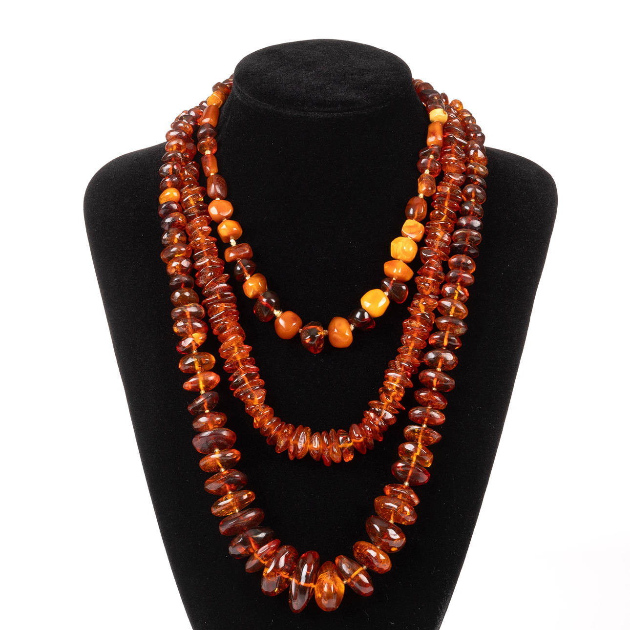 NECKLACE, 3 pcs, Amber.