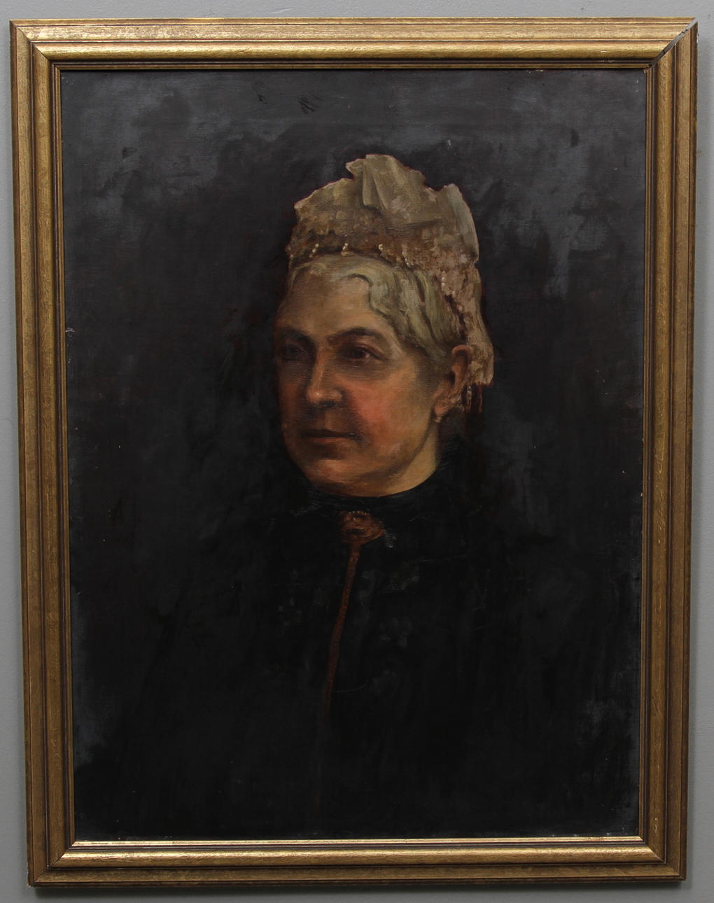 OKÄND KONSTNÄR. Porträtt, olja på duk, England, sekelskiftet 1800/1900.