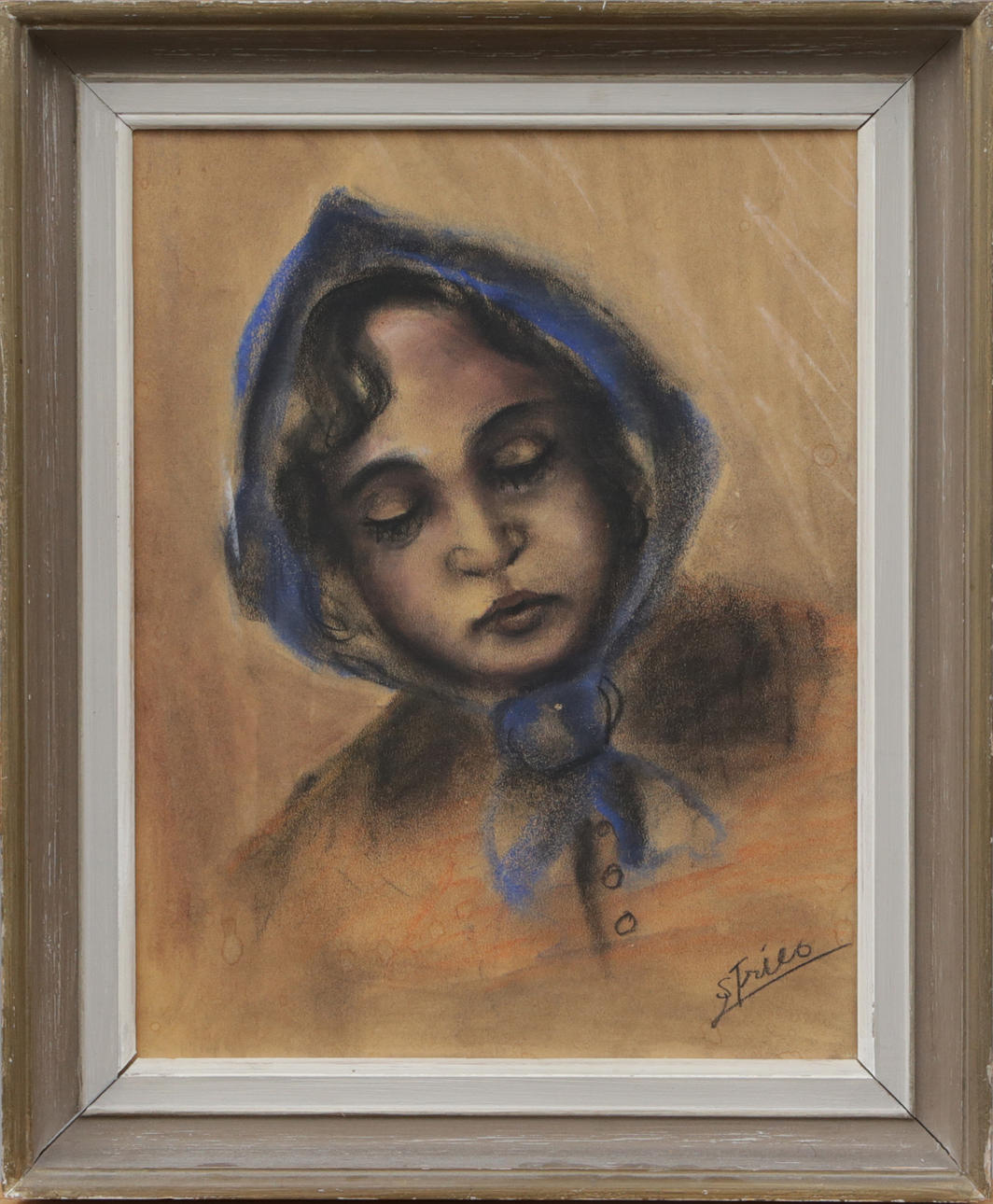 OIDENTIFIERAD KONSTNÄR. PASTEL, on cardboard, signed Fries.