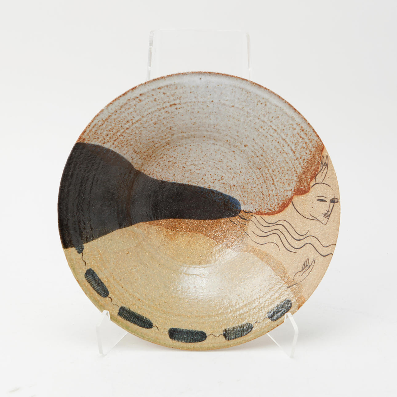 EVA BENGTSSON. Bowl, chamotte stoneware, signed.