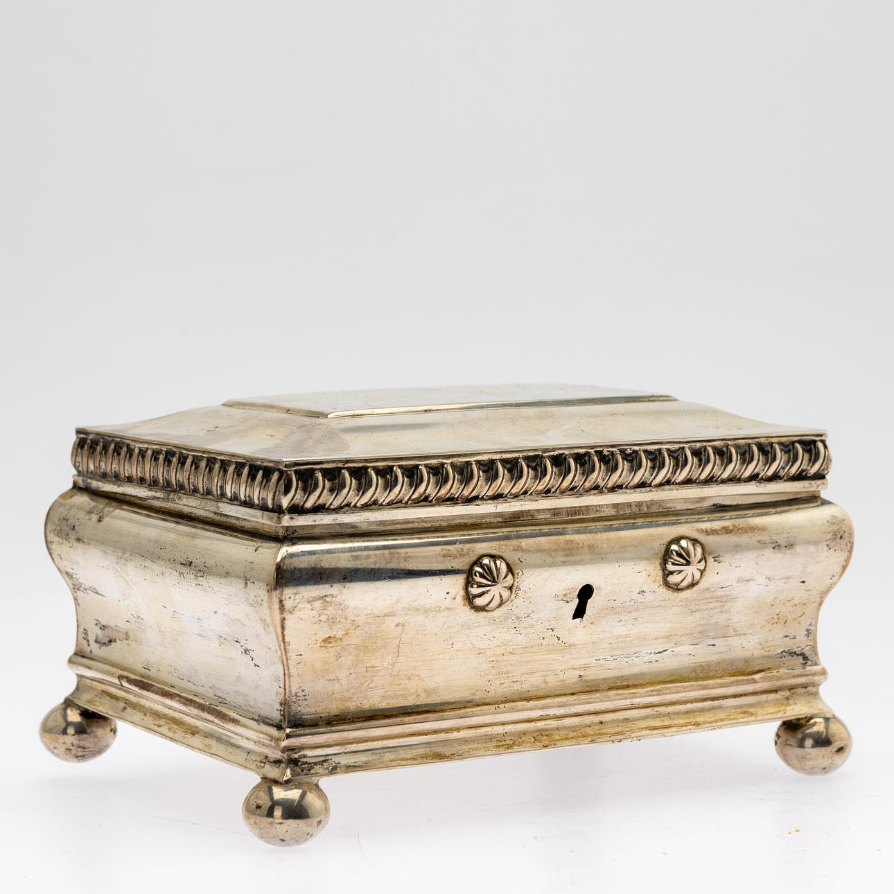 Biedermeier Zuckerdose, Silber, Hossauer Berlin, 1821-1841.