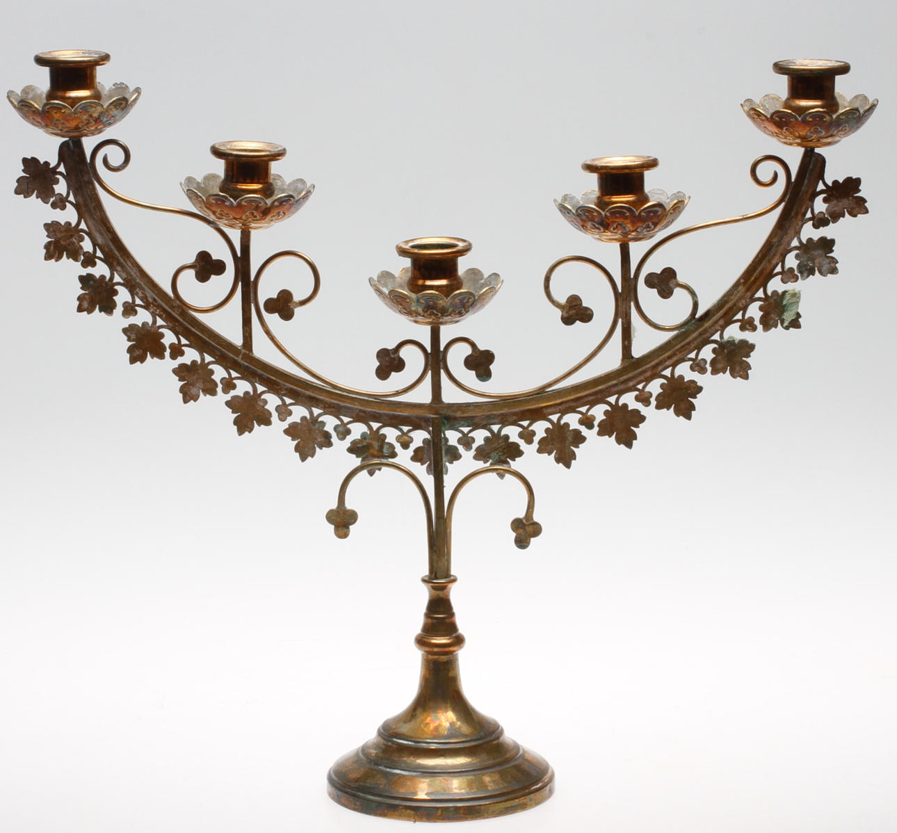 KANDELABER, mässing, 1900-tal.