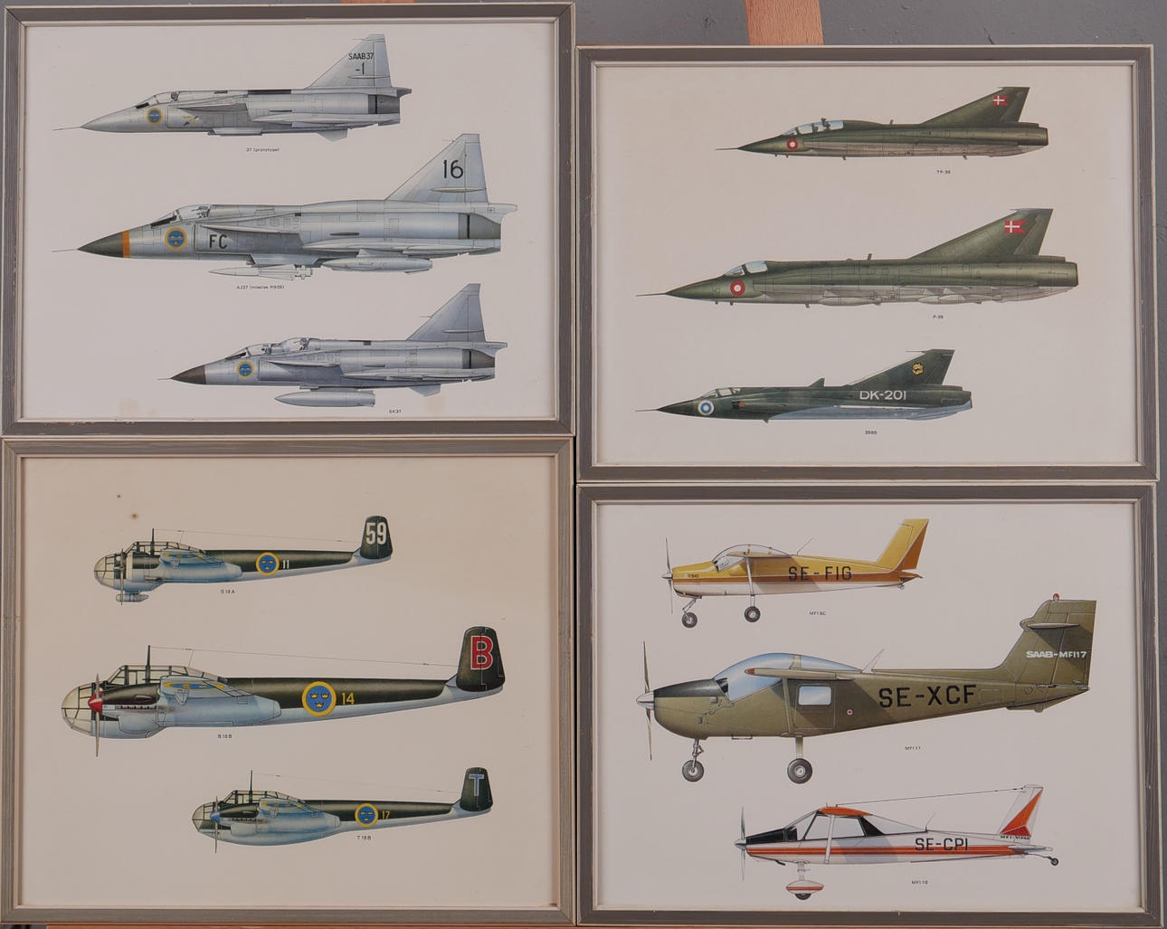 FLYMOTIVER, SAAB, 11 stk, tryk.