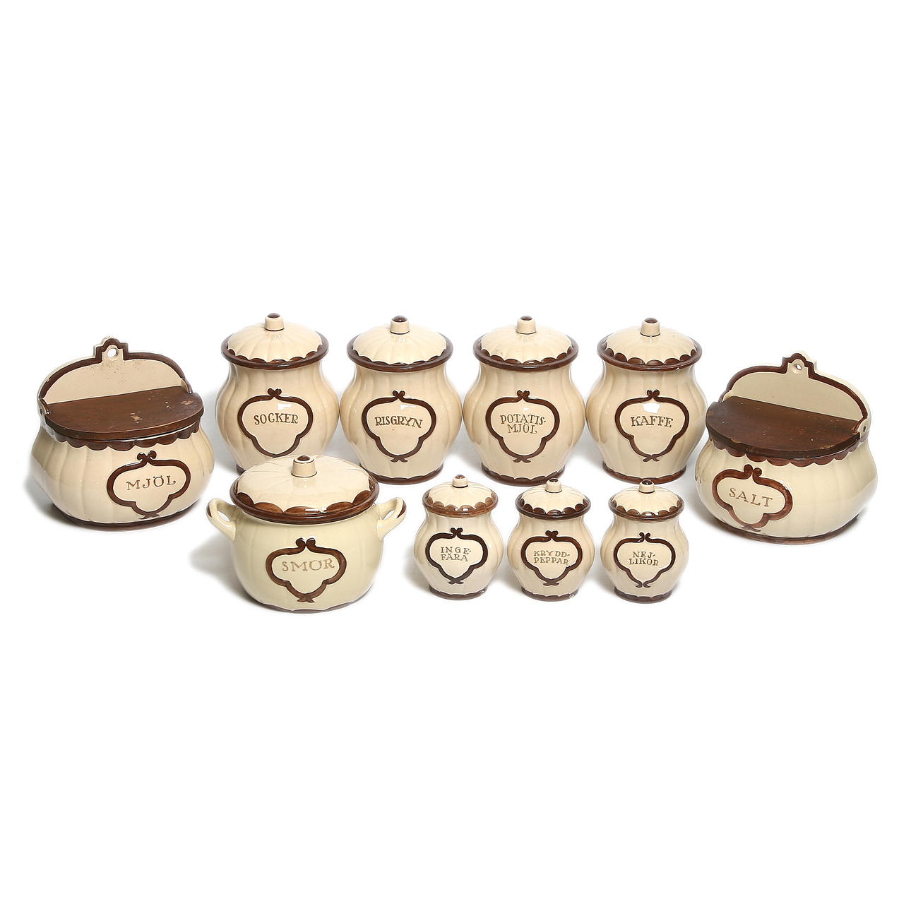 BURKAR, 10 st. "Pyro", Wilhelm Kåge för Gustavsberg.