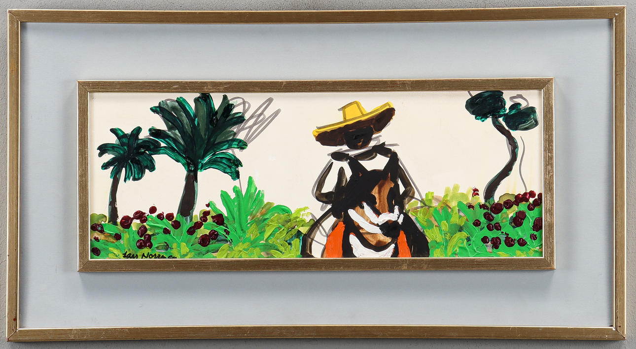 LARS NORRMAN. Mand, der rider en hest.