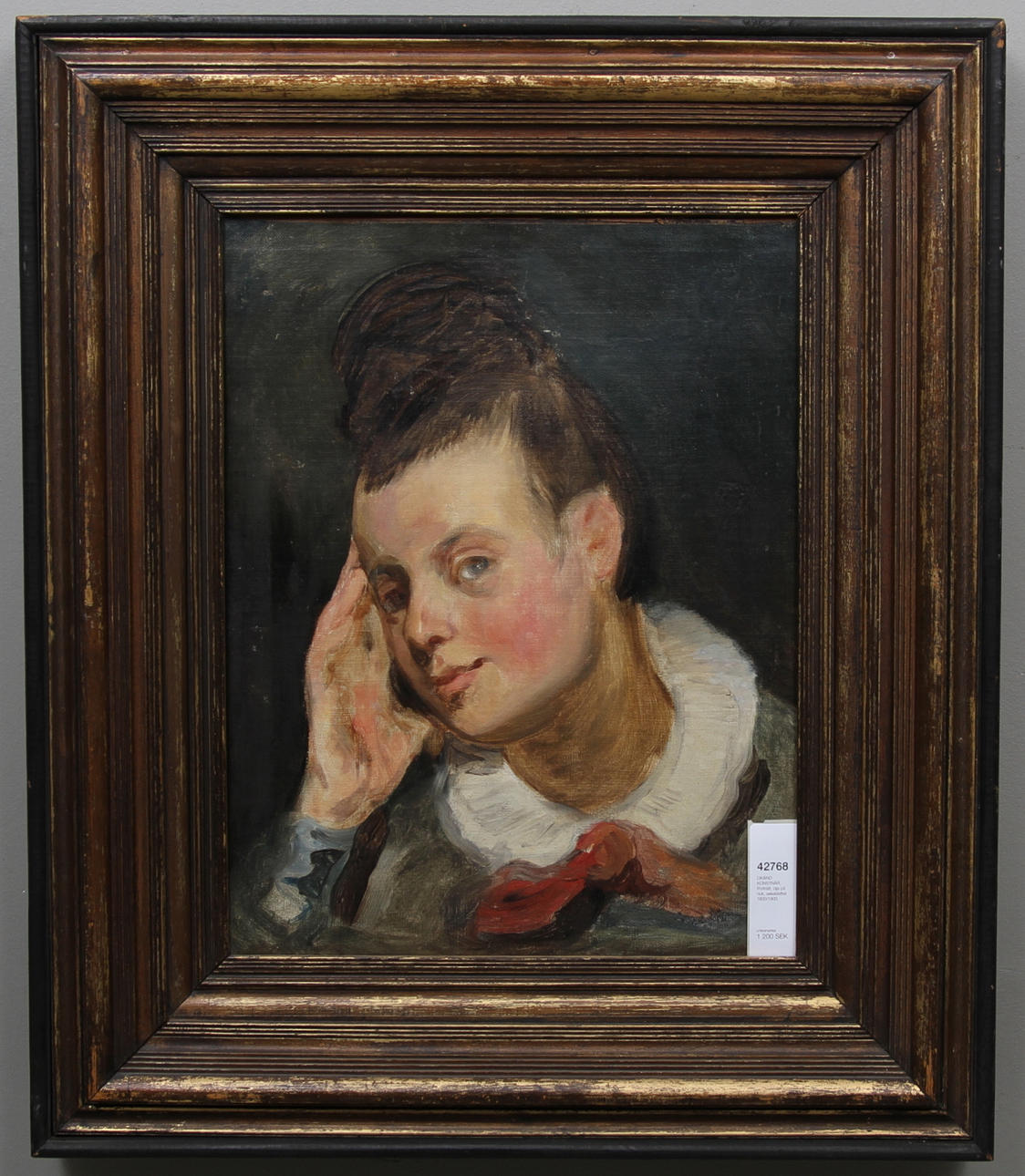 OKÄND KONSTNÄR. Porträtt, olja på duk, sekelskiftet 1800/1900.