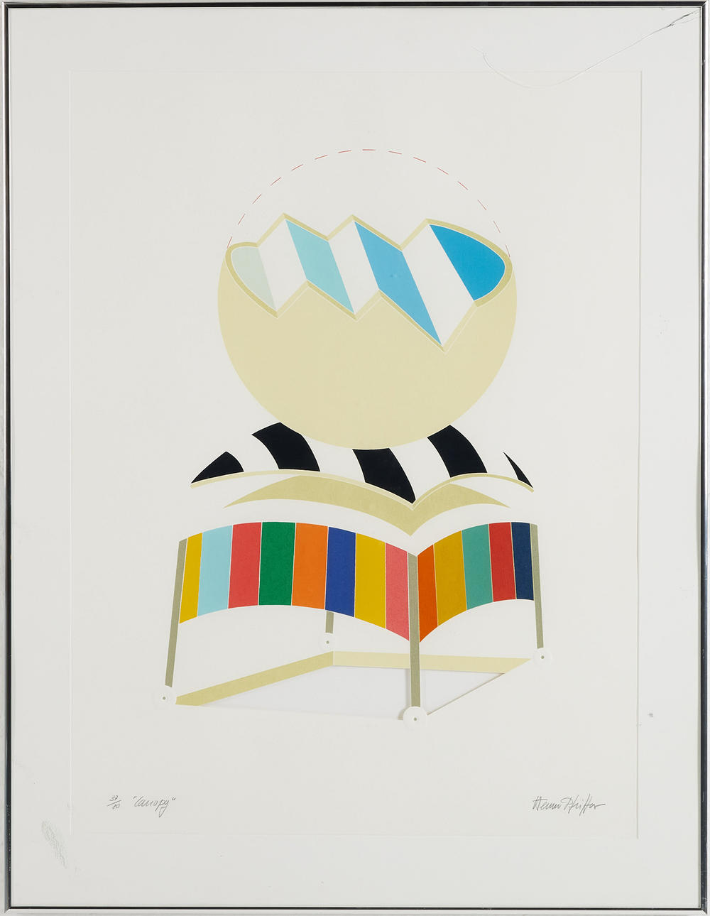 WERNER PFEIFFER (b. 1936) “Canopy” mixed media on paper, signed, numbered 37/80.