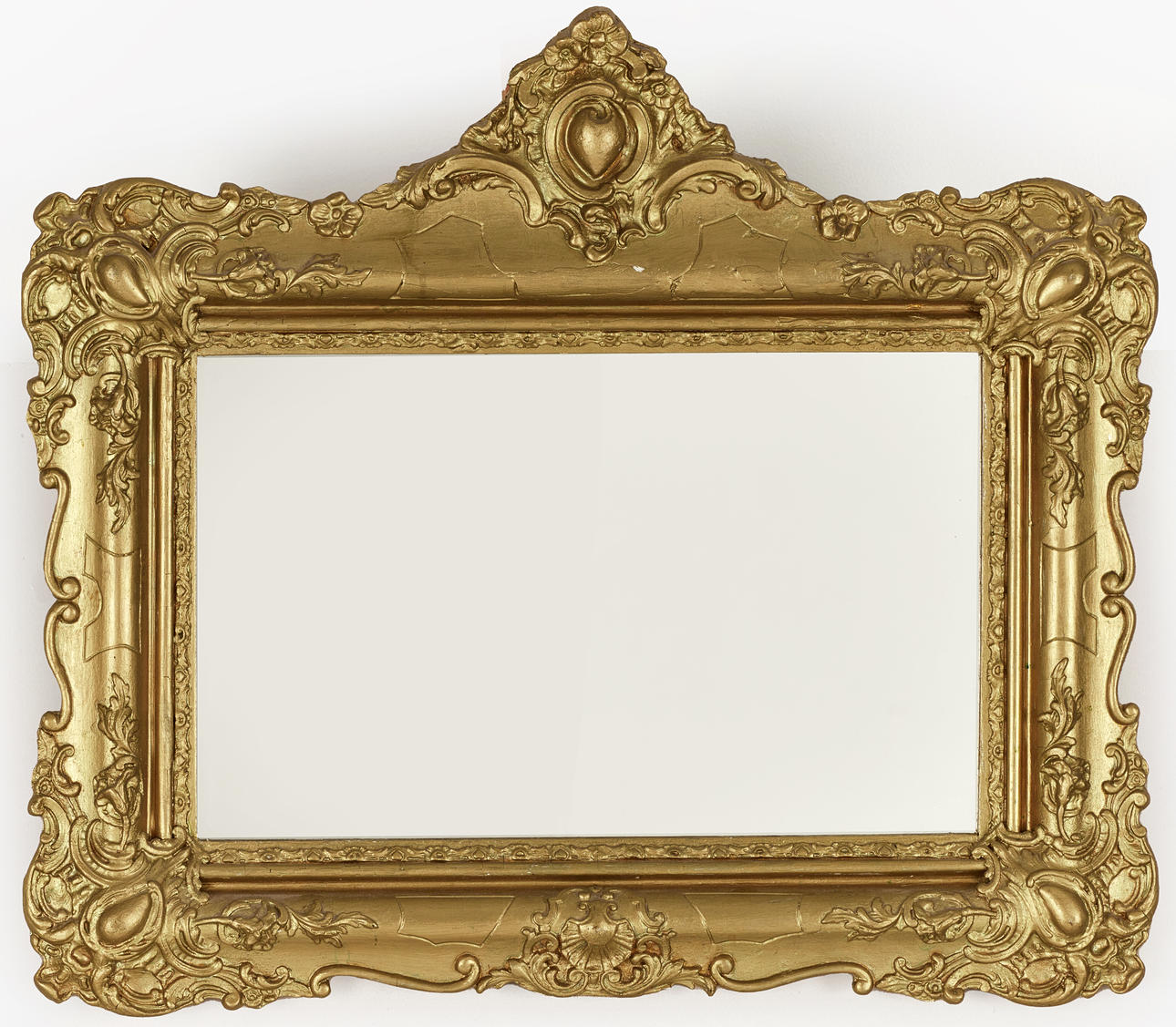 A 19th century wall mirror, bronzed frame.