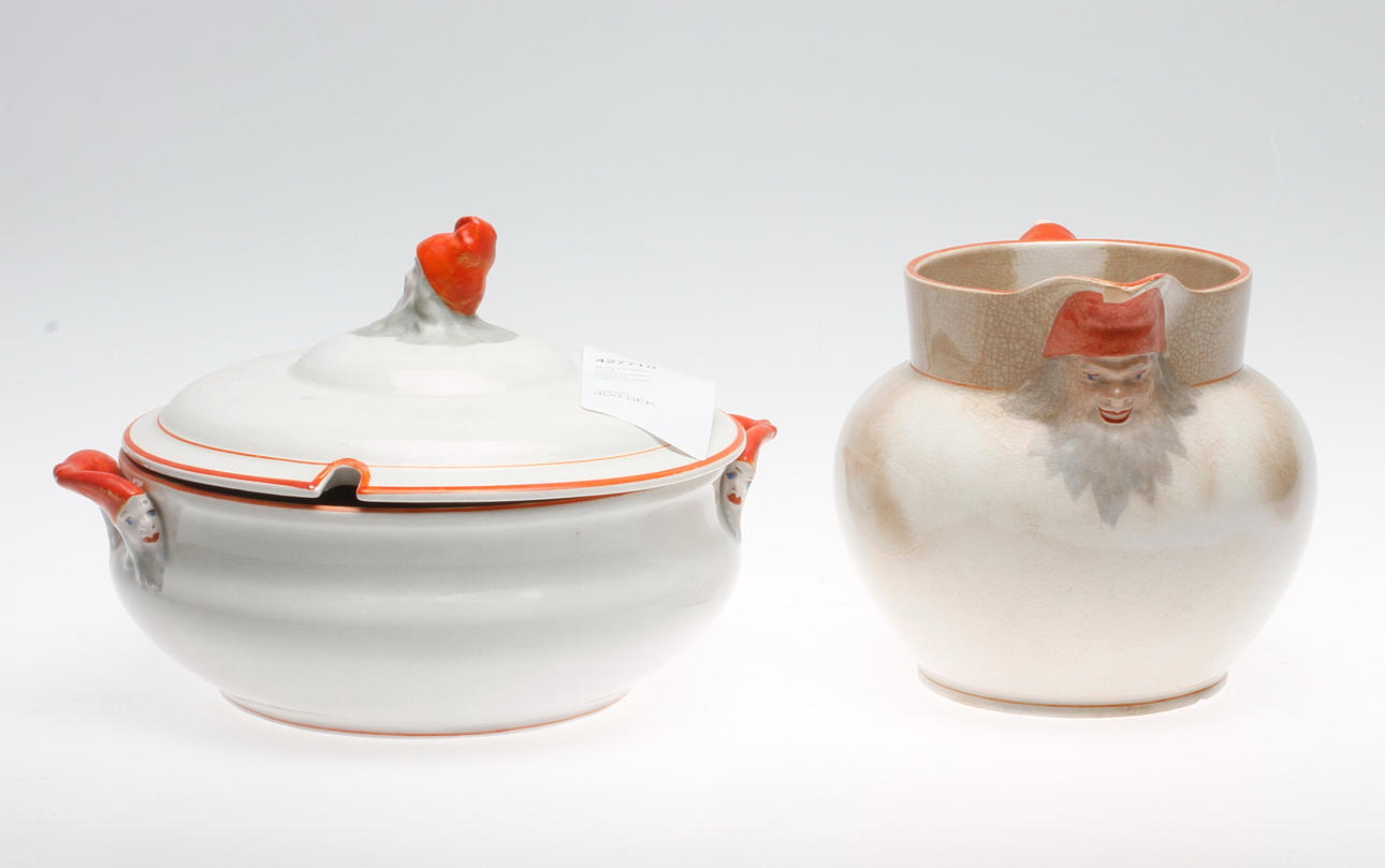 MJÖLKKANNA OCH GRÖTTERRIN, flintgods, Göteborg 1898-1902.