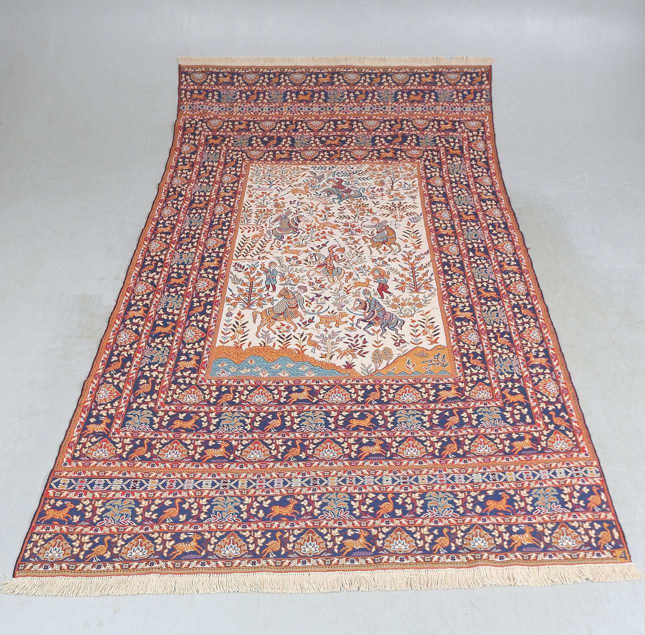 A carpet, figural, Afghanistan, approx 295x194cm.