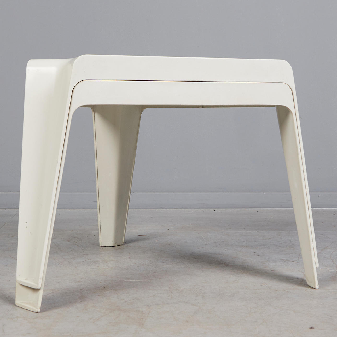HELMUT BÄTZNER. for Bofinger, two side tables/modular tables, plastic, 1960s, Germany (2).