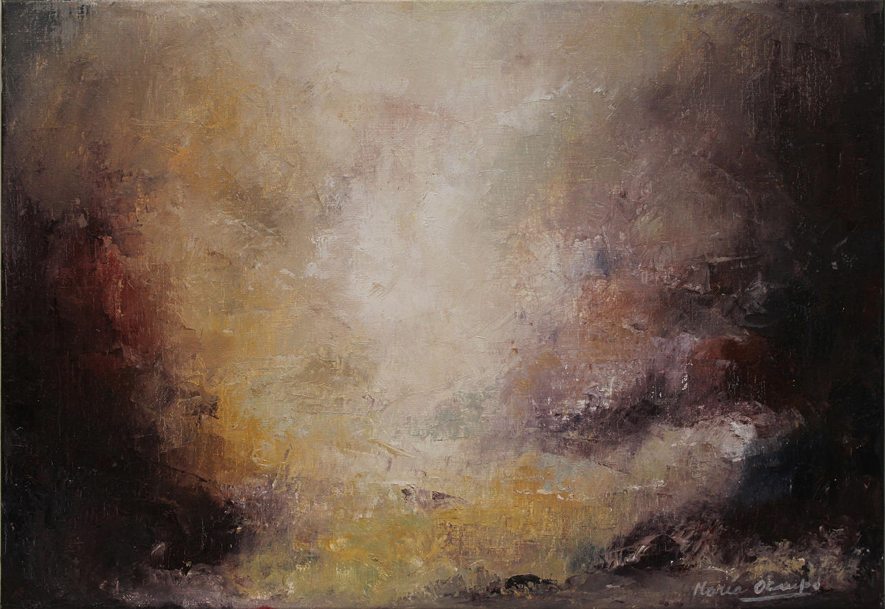 MARIA OCAMPO. Drömlandskap. Olja på duk. Signerad.