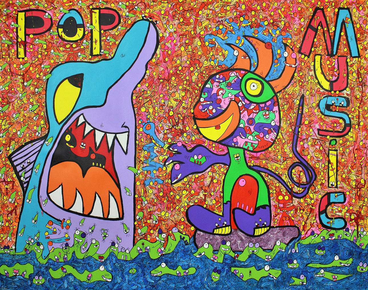 VHILO H PERSSON. ACRYLIC, on canvas “Pop Music” signed, 2019.