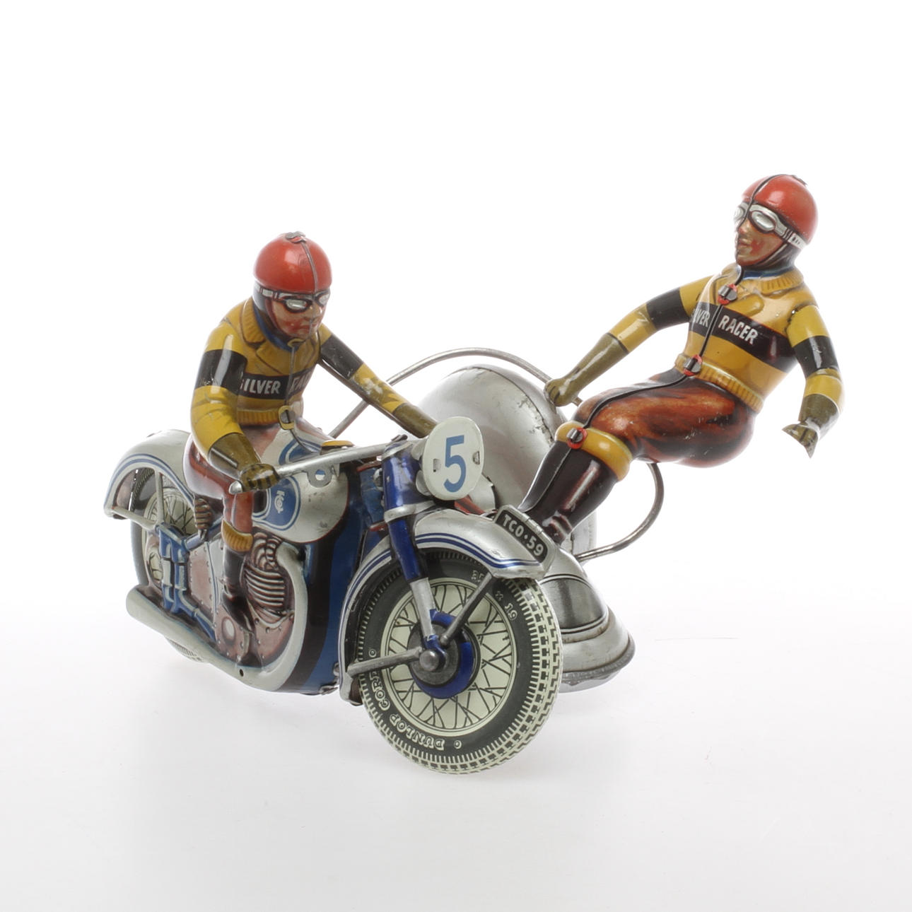 TIPPCO, plåt, Motorcykel med sidovagn, Silver Racer TCO-59.