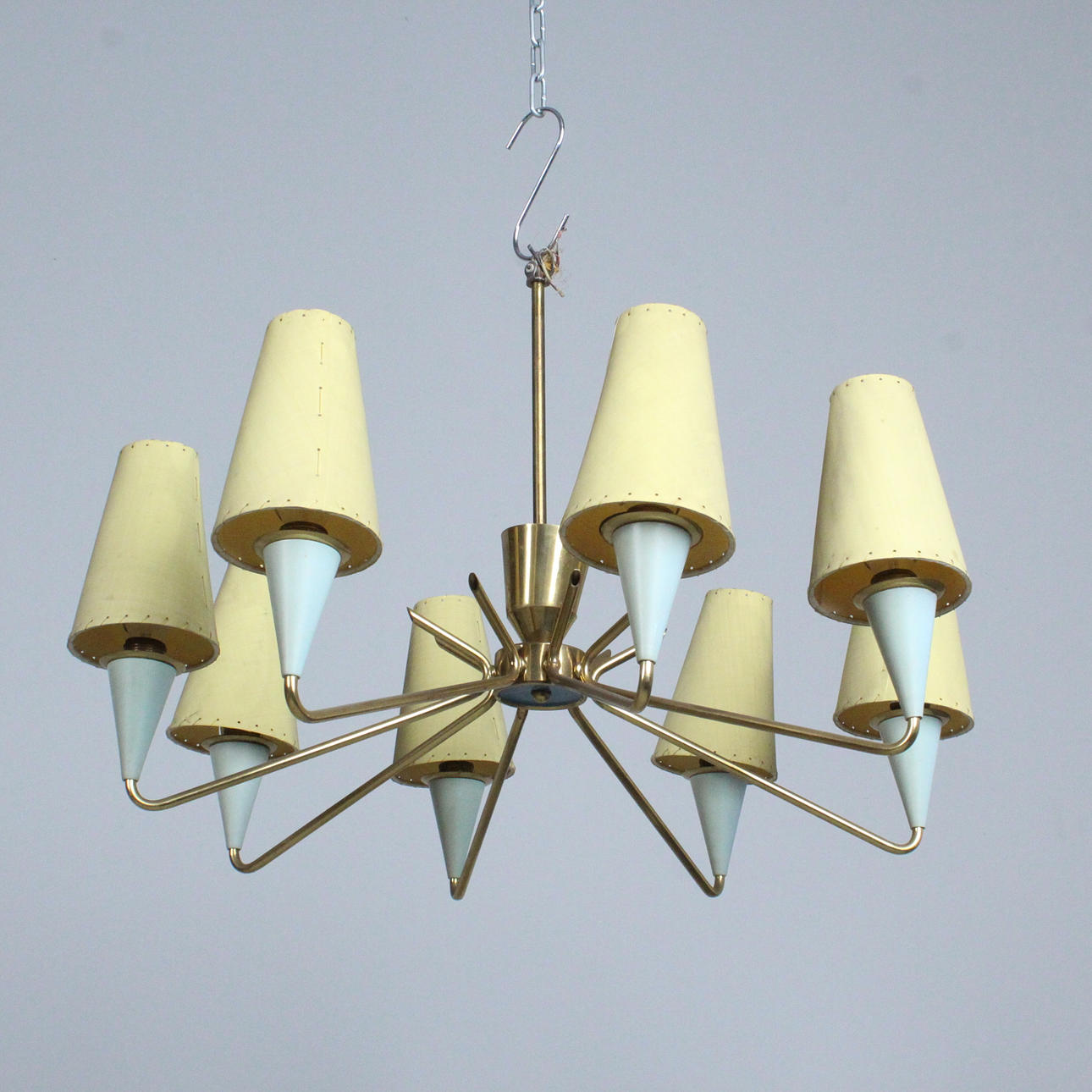 8-flame ceiling lamp from the 1950s.