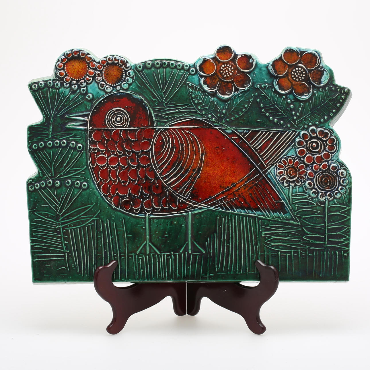 LISA LARSON. RELIEFTAVLA, stengods, Gustavsberg.