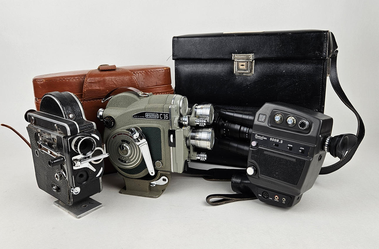 FILMKAMERAS, 3 Stück.