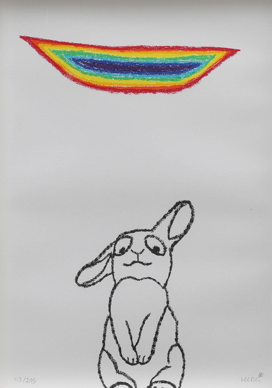 MARIANNE LINDBERG DE GEER. color lithograph, “Rabbit tales”, numbered ...