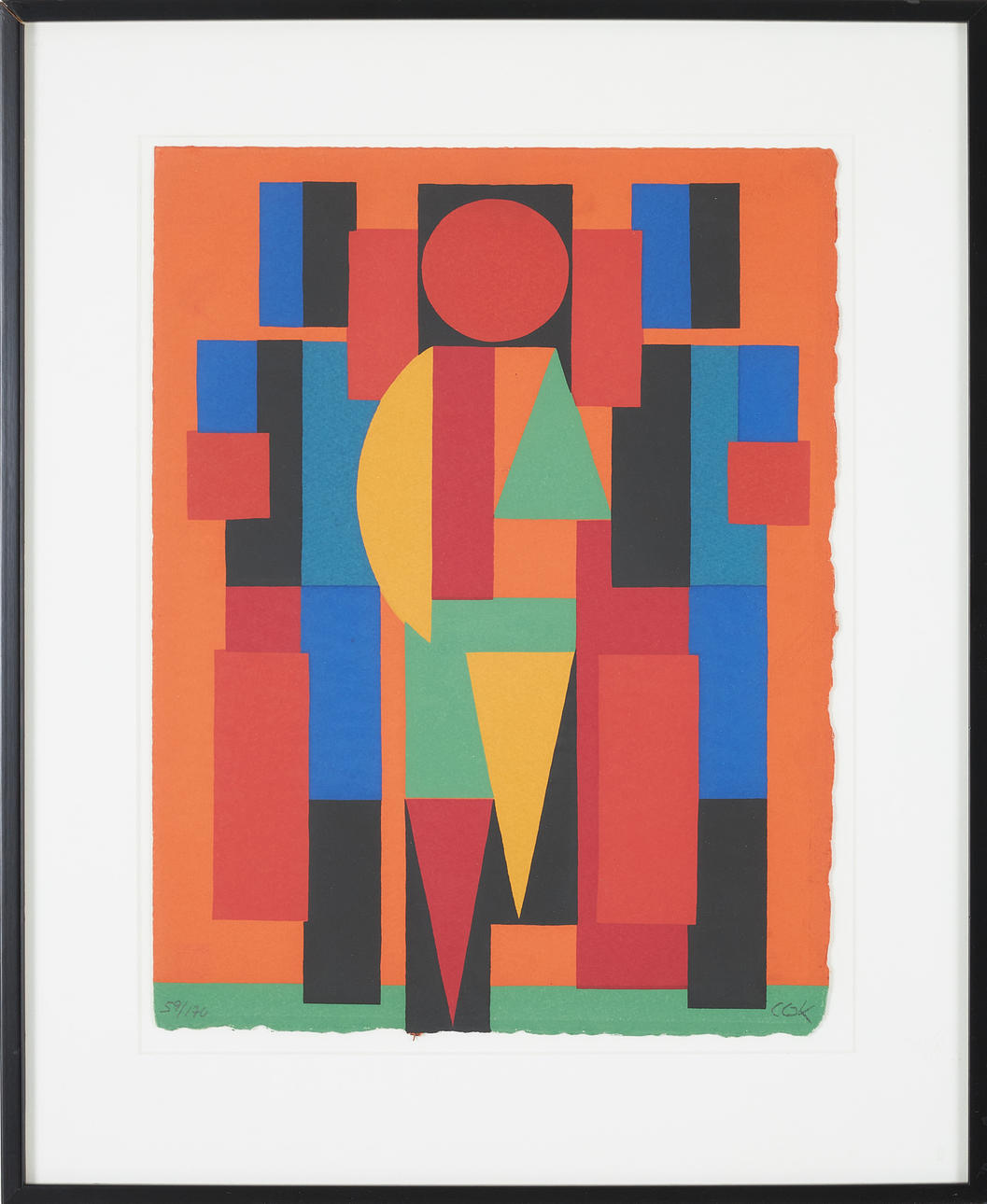 C GÖRAN CARLSSON. Kompostition, färgserigrafi, numrerad 59/170, monogramsignerad.