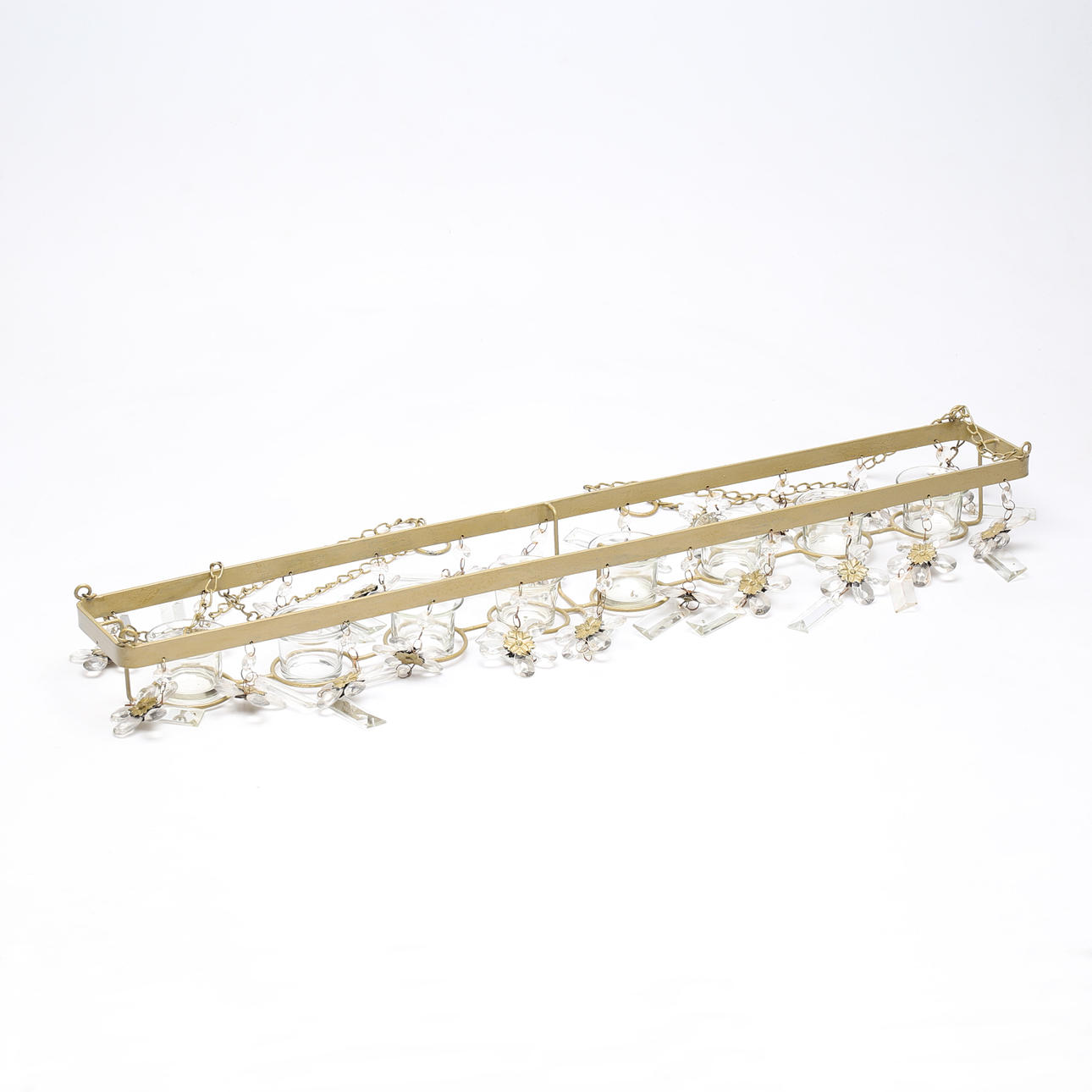 CHANDELIER, with prisms, contemporary.