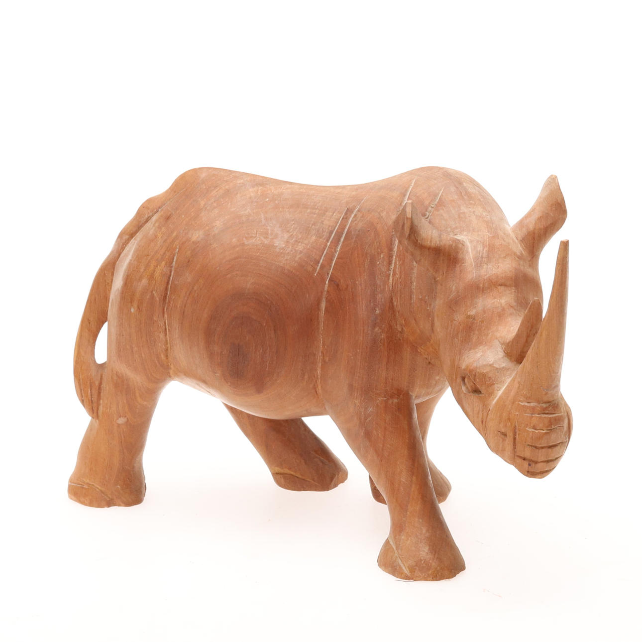 NASHORN IN VERKOHLTEM HOLZ, AFRIKANISCH.