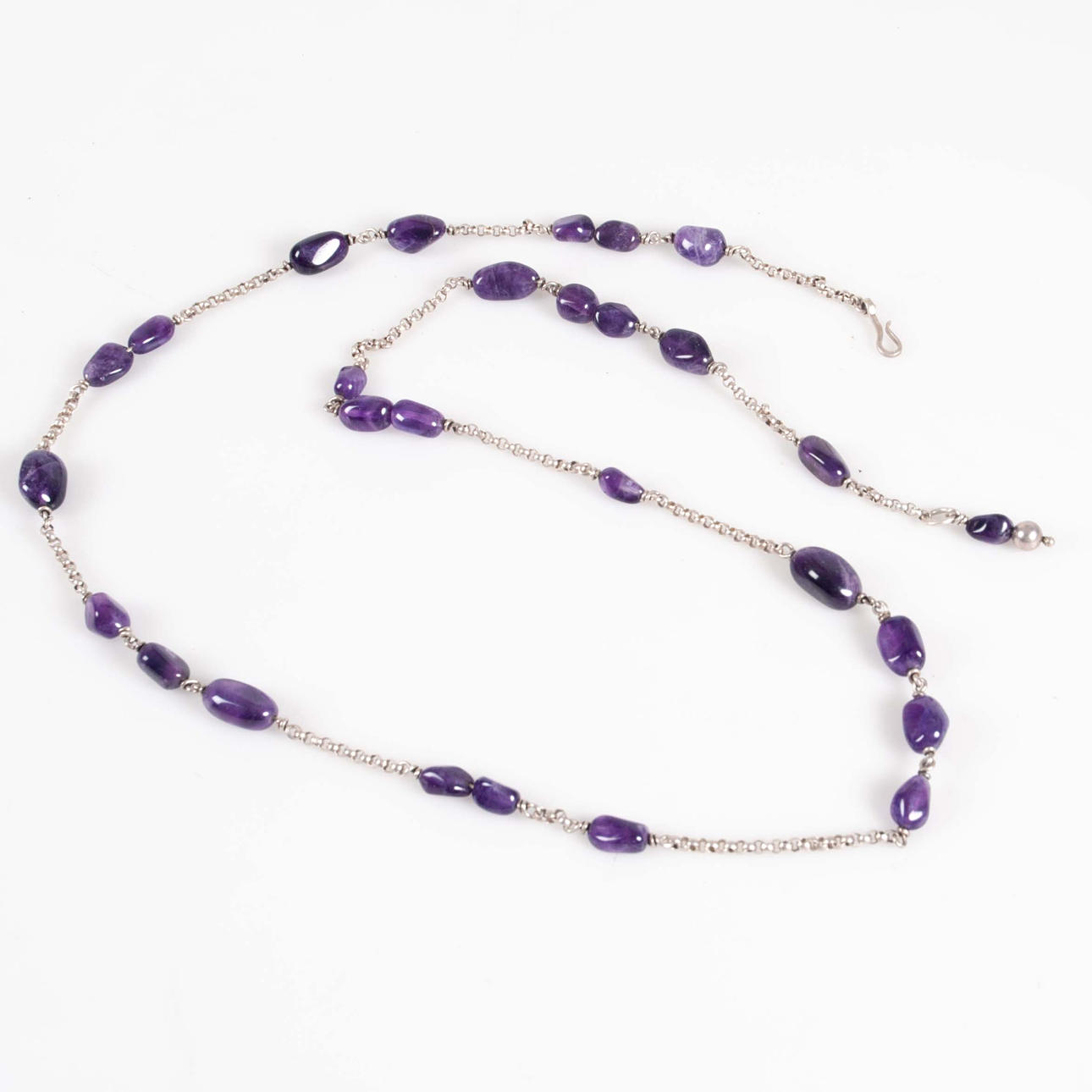 NECKLACE 925 SILVER WITH AMETHYST.