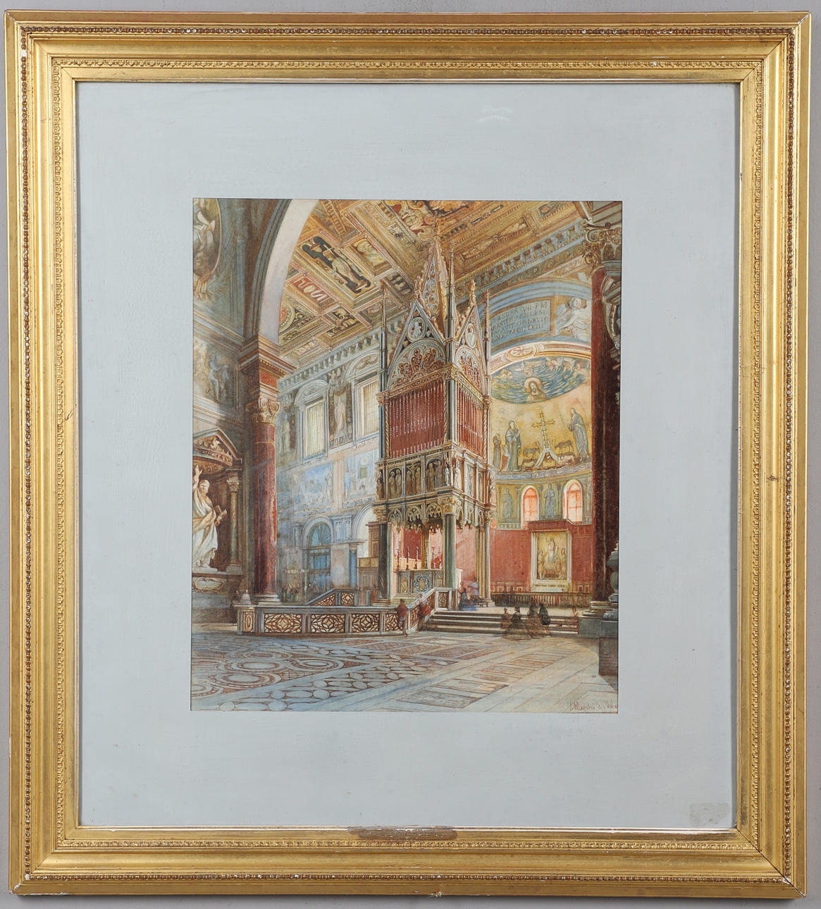VINCENZO MARCHI (1818-1894). THE CIBORIUM IN THE CHURCH OF ST.JOHN LATERAN, ROME.