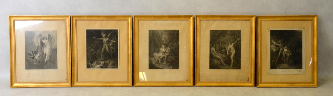 FRANCESCO BARTOLOZZI. Efter. Kopparstick, 5 st, 1800-talets slut.