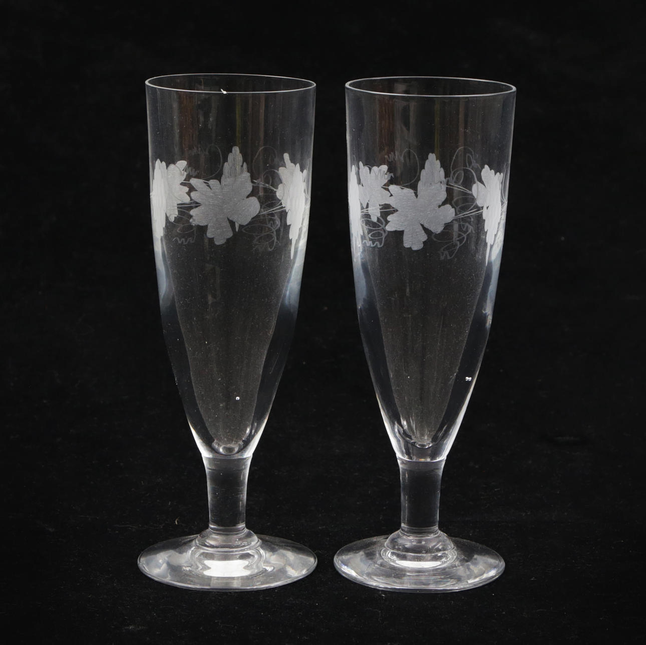 Two 20th century champagne glasses.