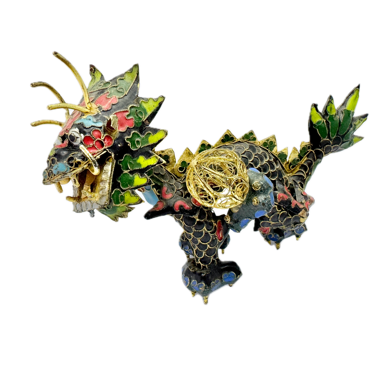 Enameled Foo Dog/Dragon. China 20th century.