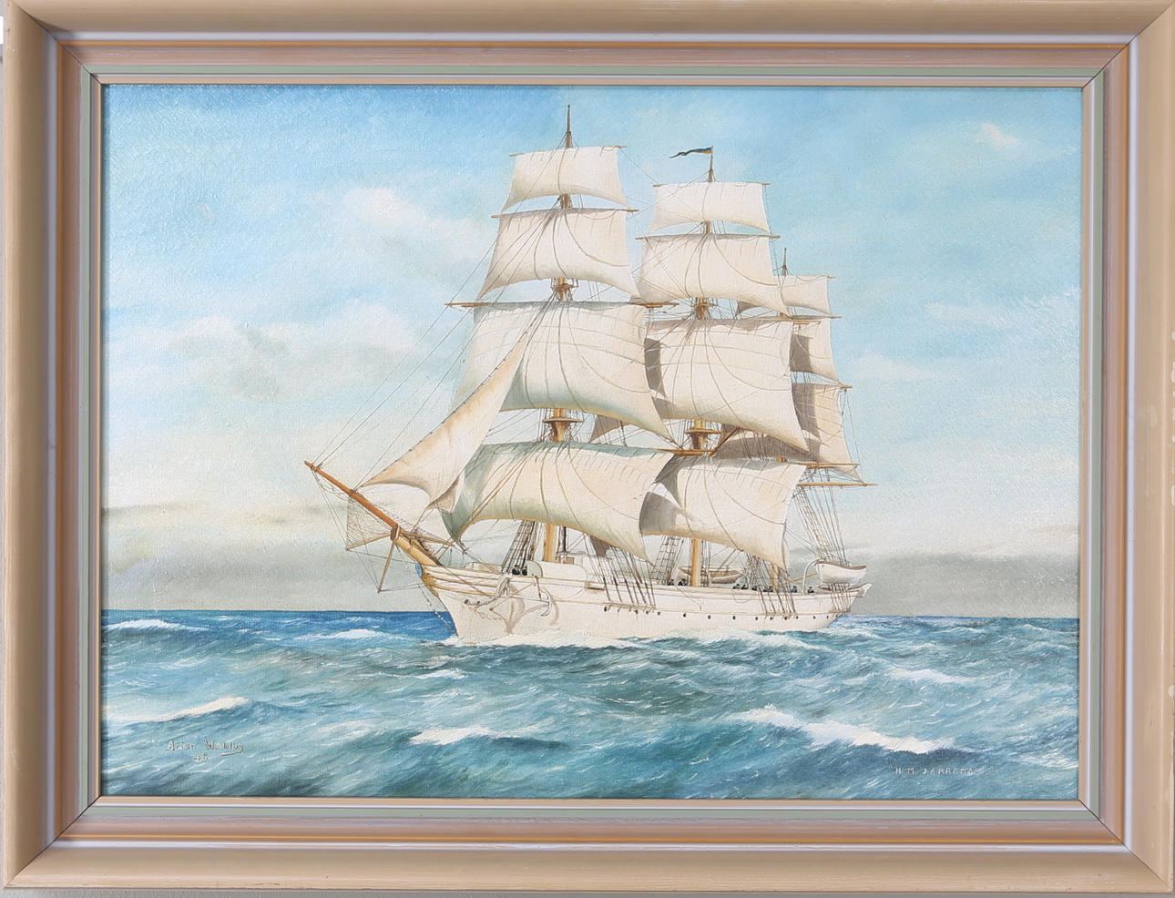 ARTUR WAHLBY. "H M JARRAMAS", olja på duk, signerad och daterad -48.