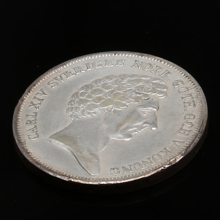 MYNT, silver, 1 Riksdaler specie, Karl XIV Johan, 1838.