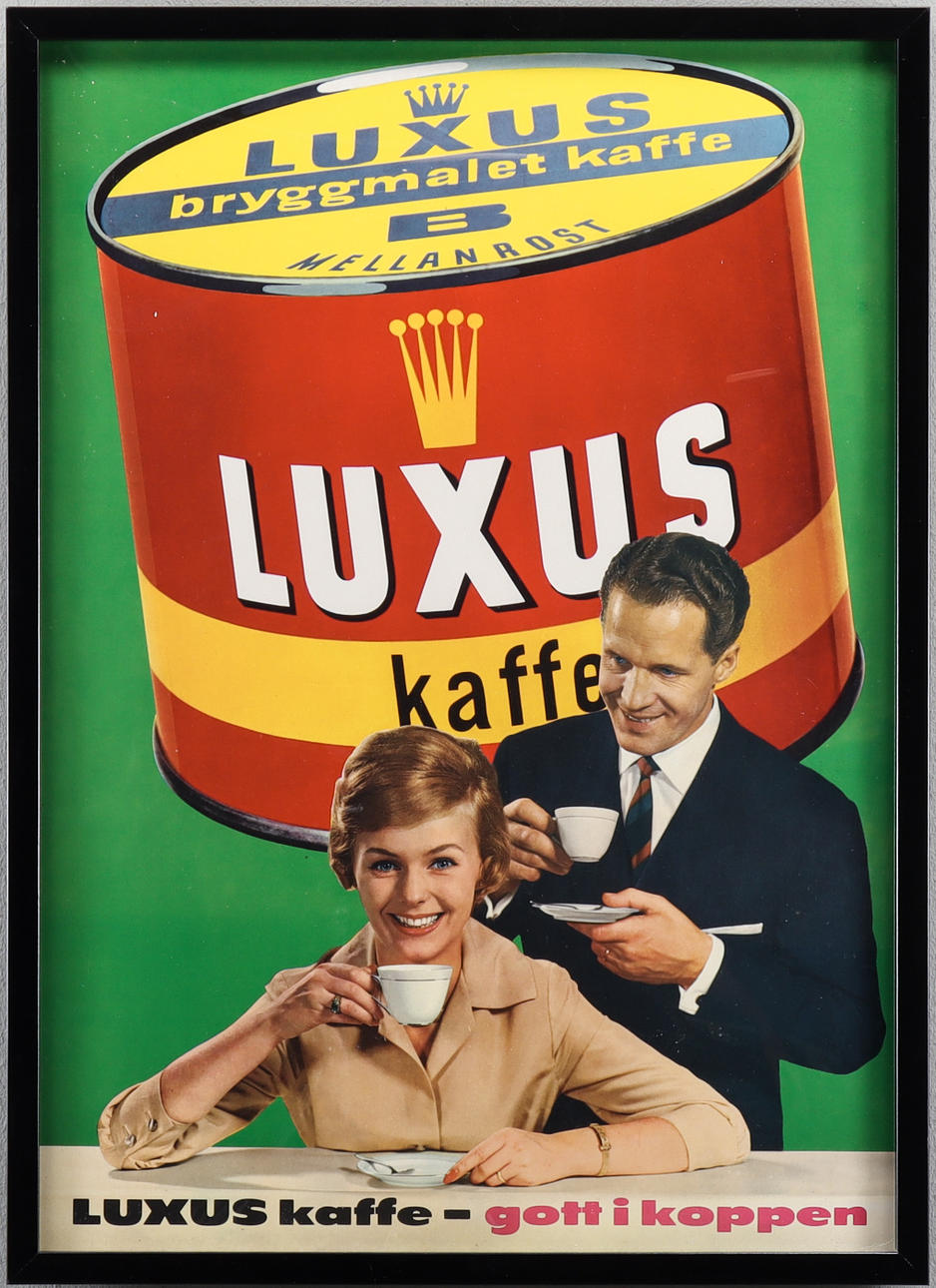 REKLAMAFFISCH Luxus Kaffe, 1900-tal.