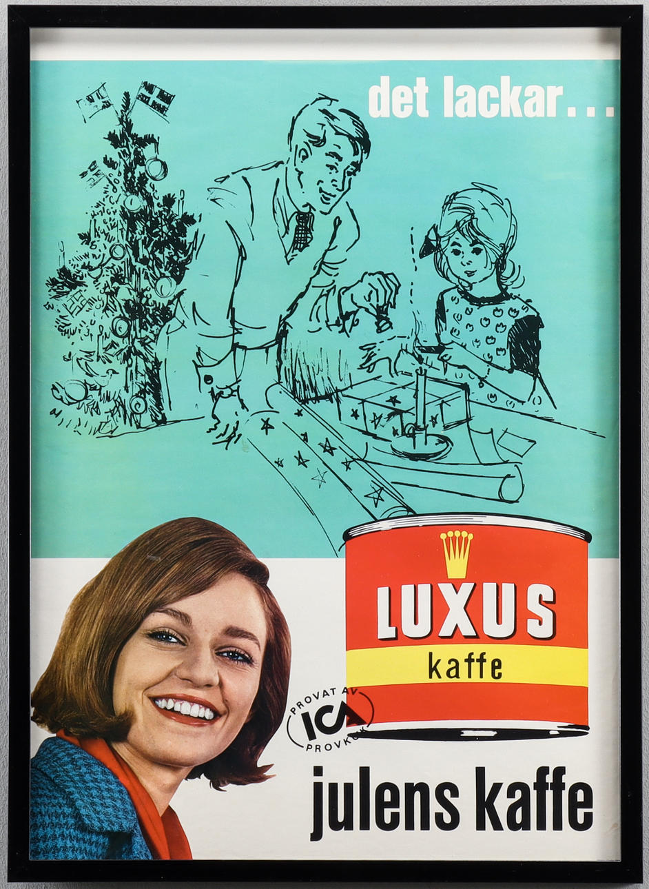 REKLAMAFFISCH Luxus Kaffe, 1900-tal.