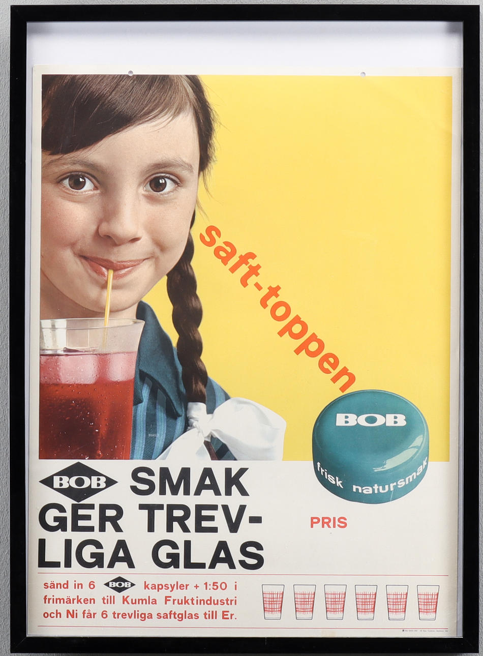 REKLAMAFFISCH Bob Saft, 1900-tal.