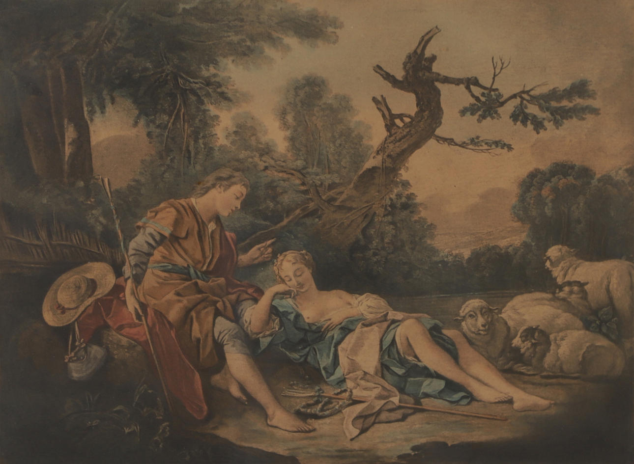 A painting, “Pastorale”, printed by Boucher.